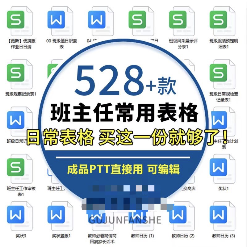 528款最新班主任常用表格资源