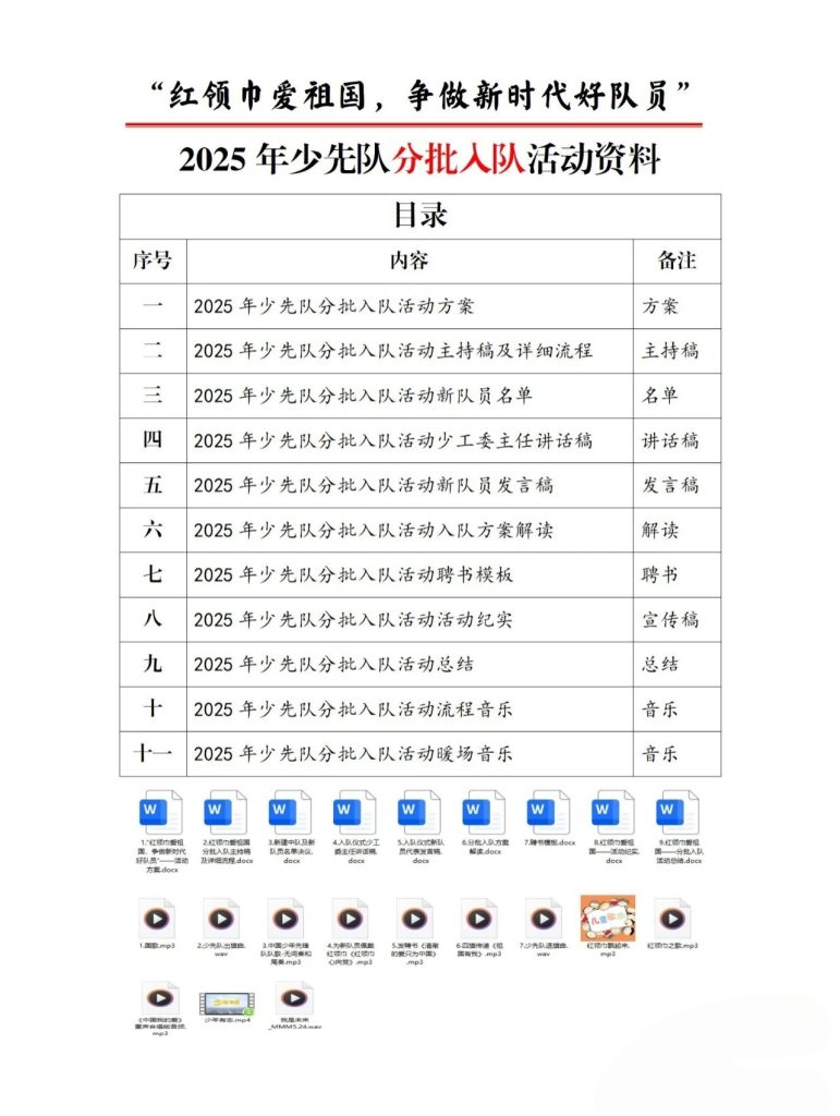2025年少先队分批入队活动资料包