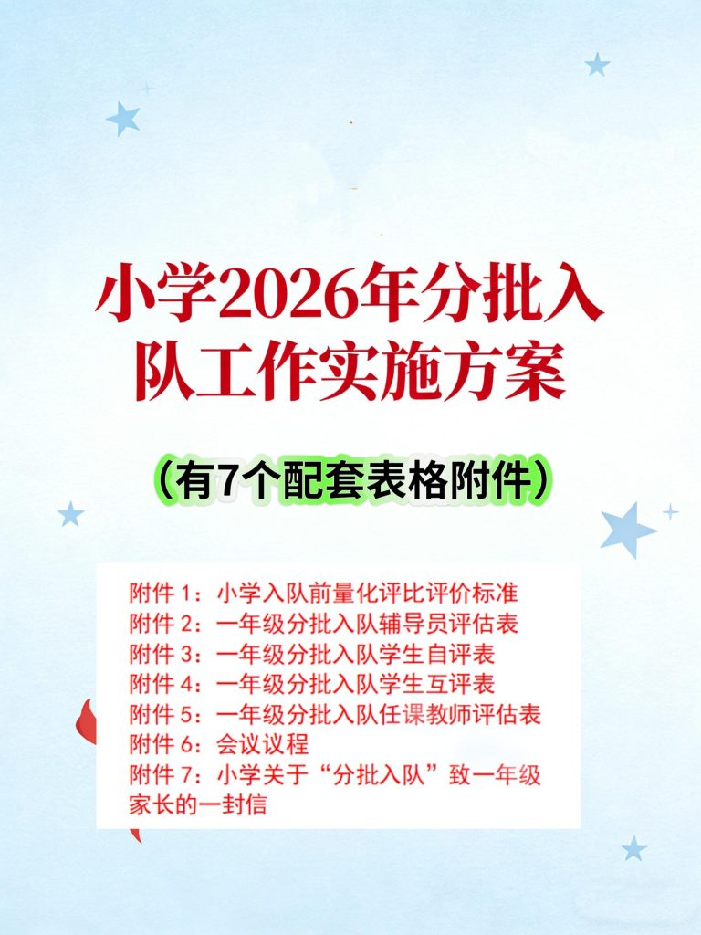 小学2026年分批入队工作实施方案