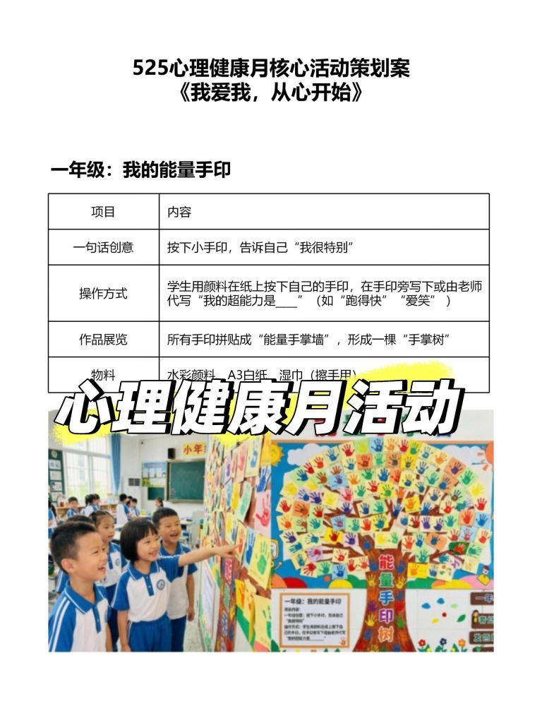 525心理健康月活动策划方案