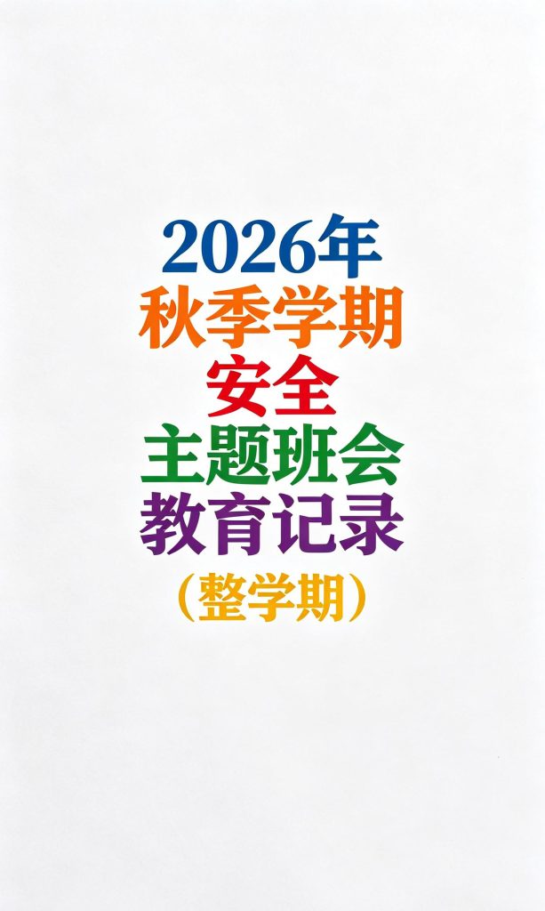 2026年秋季安全主题班会教育记录表