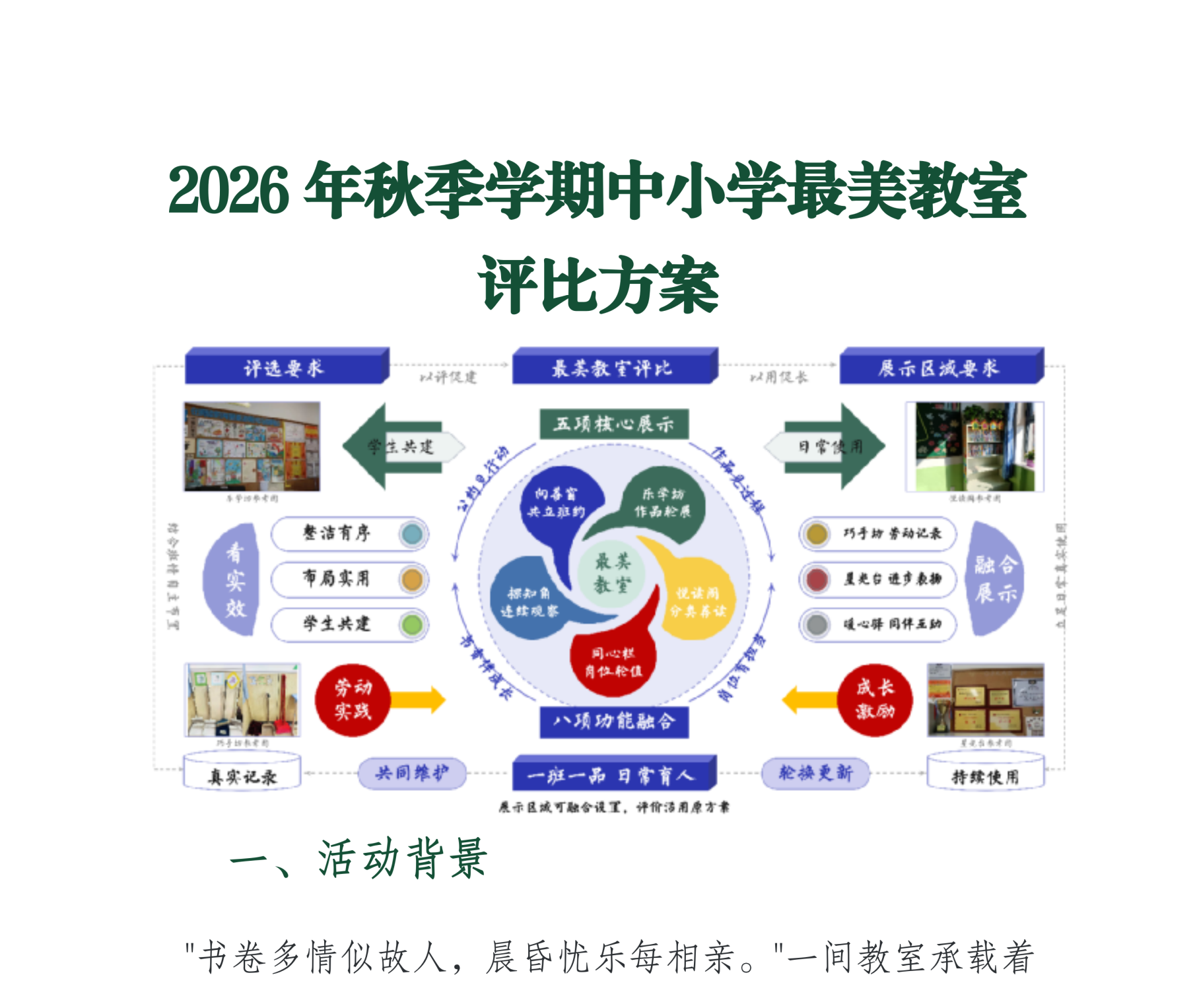 2026年秋季中小学最美教室评比方案