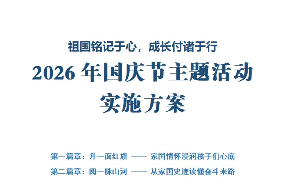 2026年国庆节主题活动实施方案